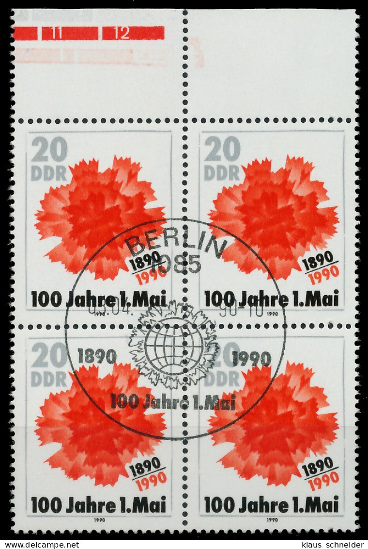 DDR 1990 Nr 3323 ESST Zentrisch Gestempelt VIERERBLOCK ORA X04B462 - Used Stamps