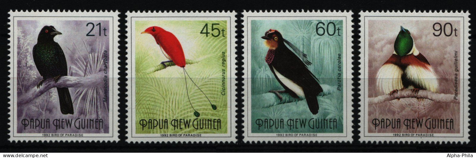 Papua-Neuguinea 1992 - Mi-Nr. 647-650 I I ** - MNH - Vögel / Birds - Papua New Guinea