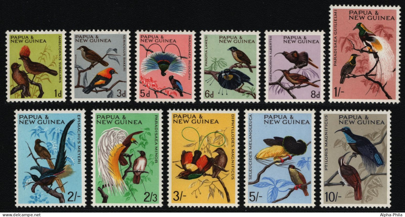 Papua-Neuguinea 1964 - Mi-Nr. 62-72 ** - MNH - Vögel / Birds (I) - Papúa Nueva Guinea
