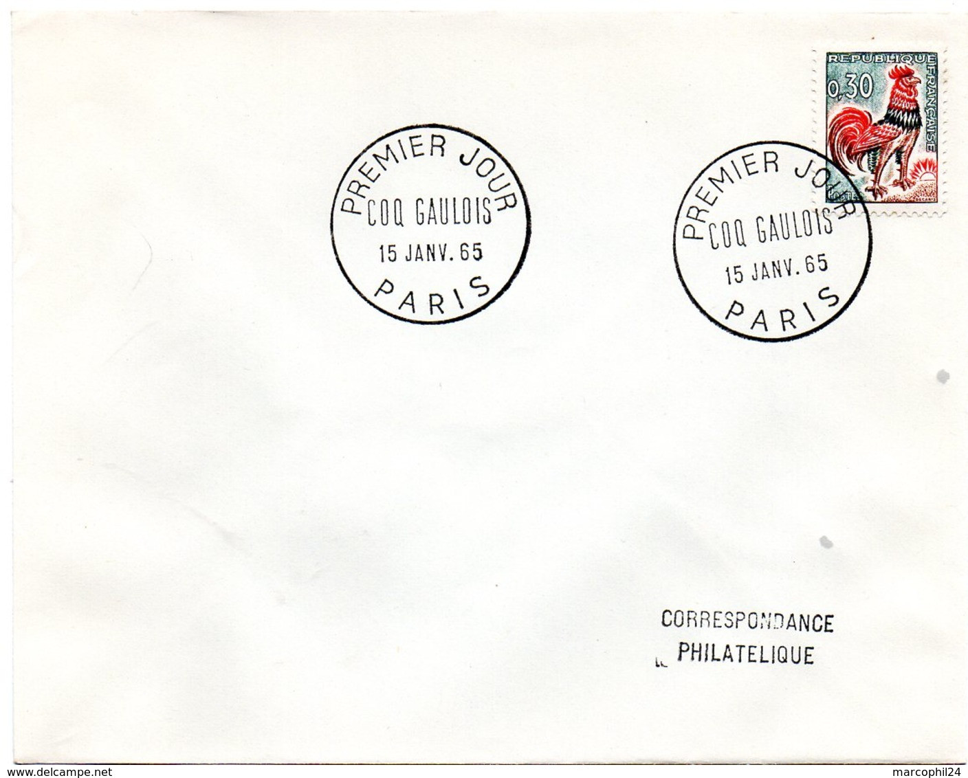 OISEAU / COQ = 75 PARIS 1965 = CACHET PREMIER JOUR N° 1331A = COQ GAULOIS - 1960-1969