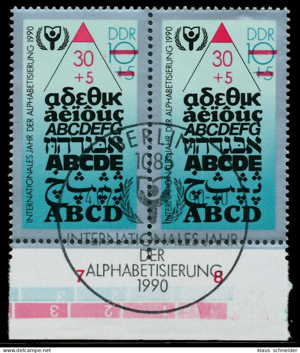 DDR 1990 Nr 3353 ESST Zentrisch Gestempelt WAAGR PAAR URA X050F2E - Used Stamps