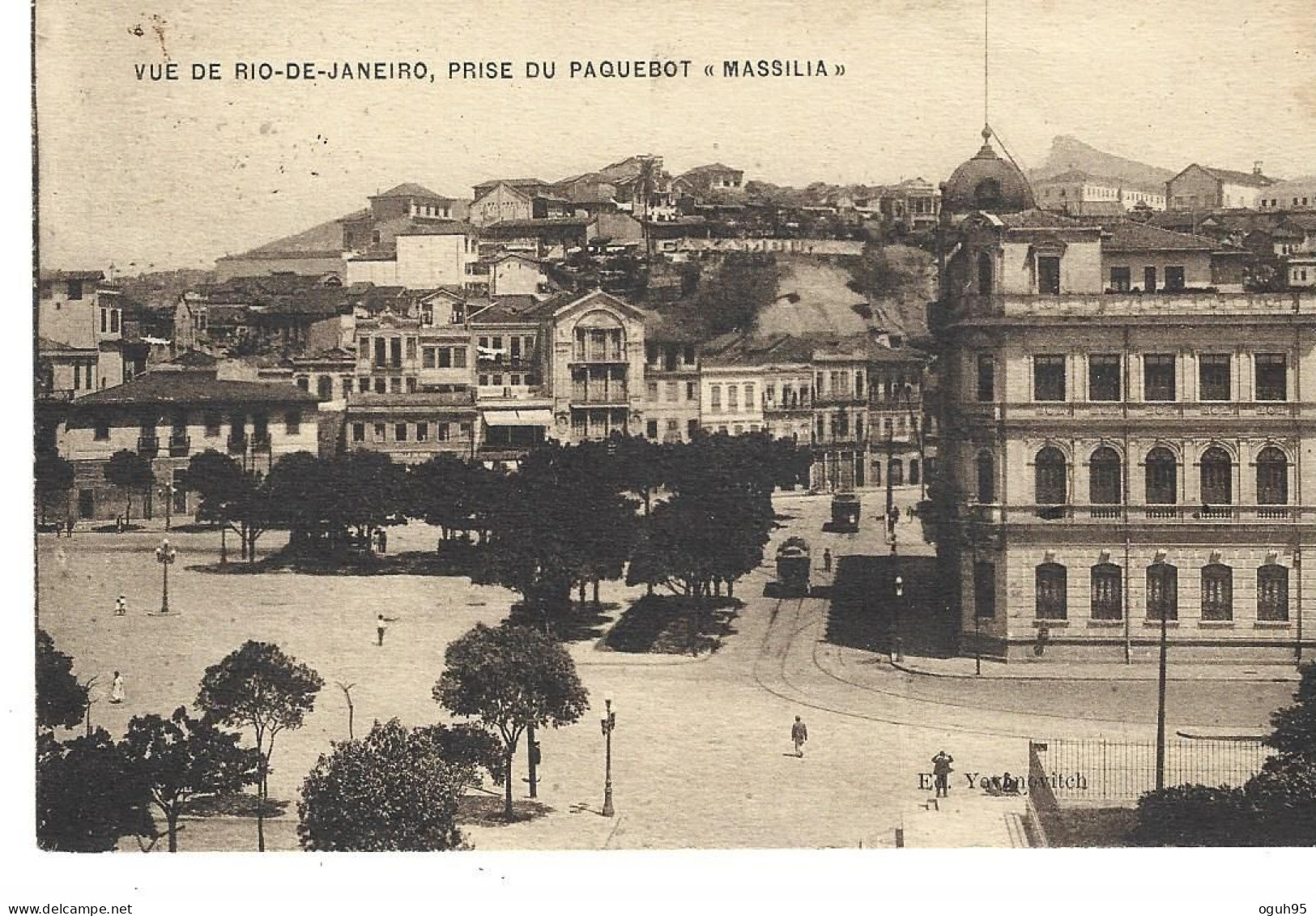 Brésil - RIO DE JANEIRO - Vue Prise Du Paquebot "Massilia"  (cachet Partiel Du Paquebot Au Verso - Scan N° 2) - Rio De Janeiro