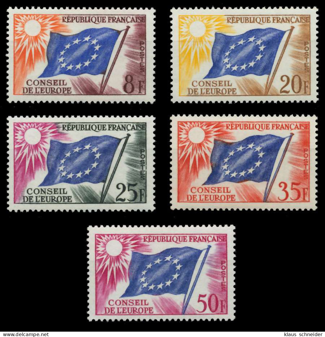 FRANKREICH DIENSTMARKEN EUROPARAT Nr 2-6 Postfrisch SADF992 - Mint/Hinged
