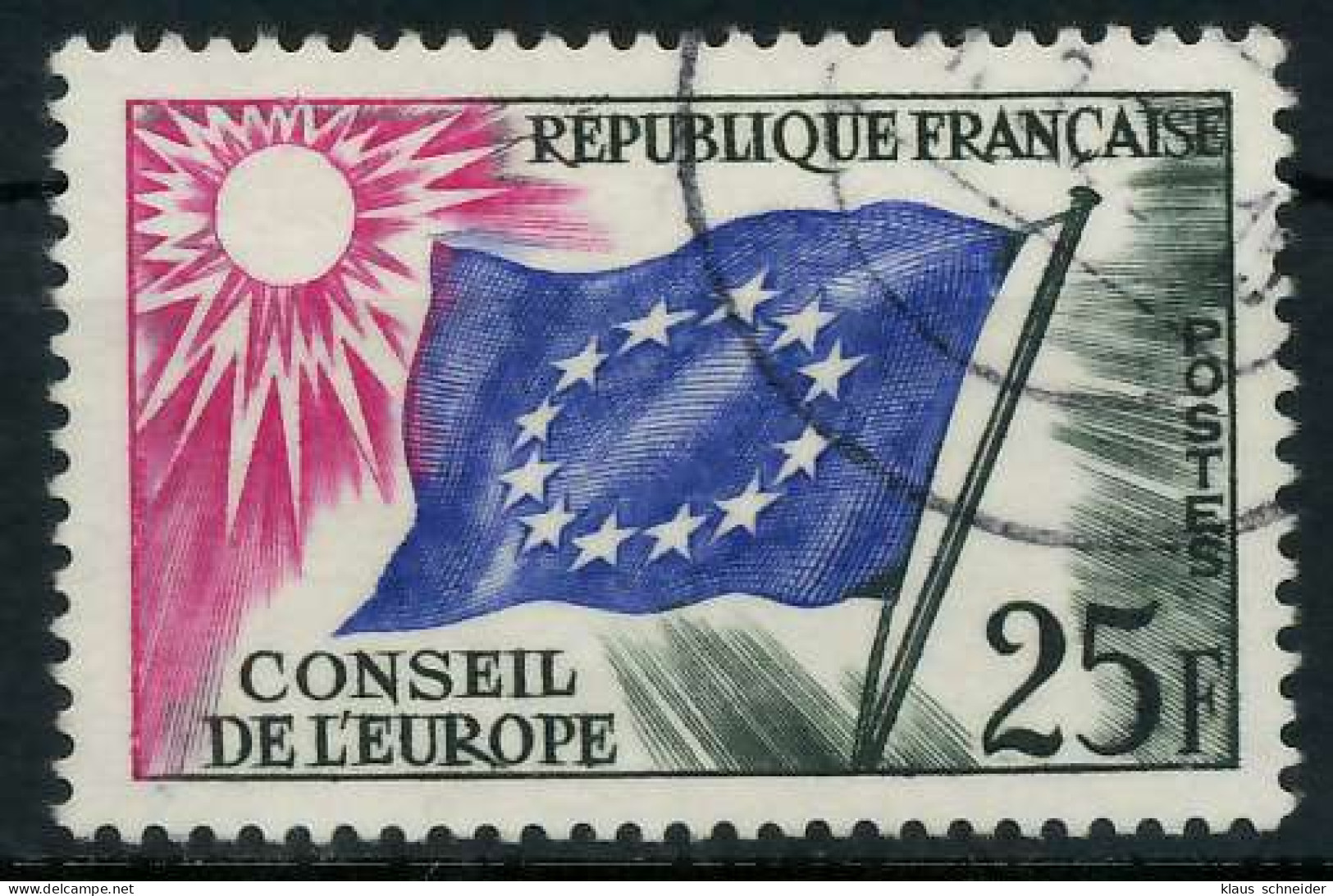 FRANKREICH DIENSTMARKEN EUROPARAT Nr 4 Gestempelt X05B20A - Used