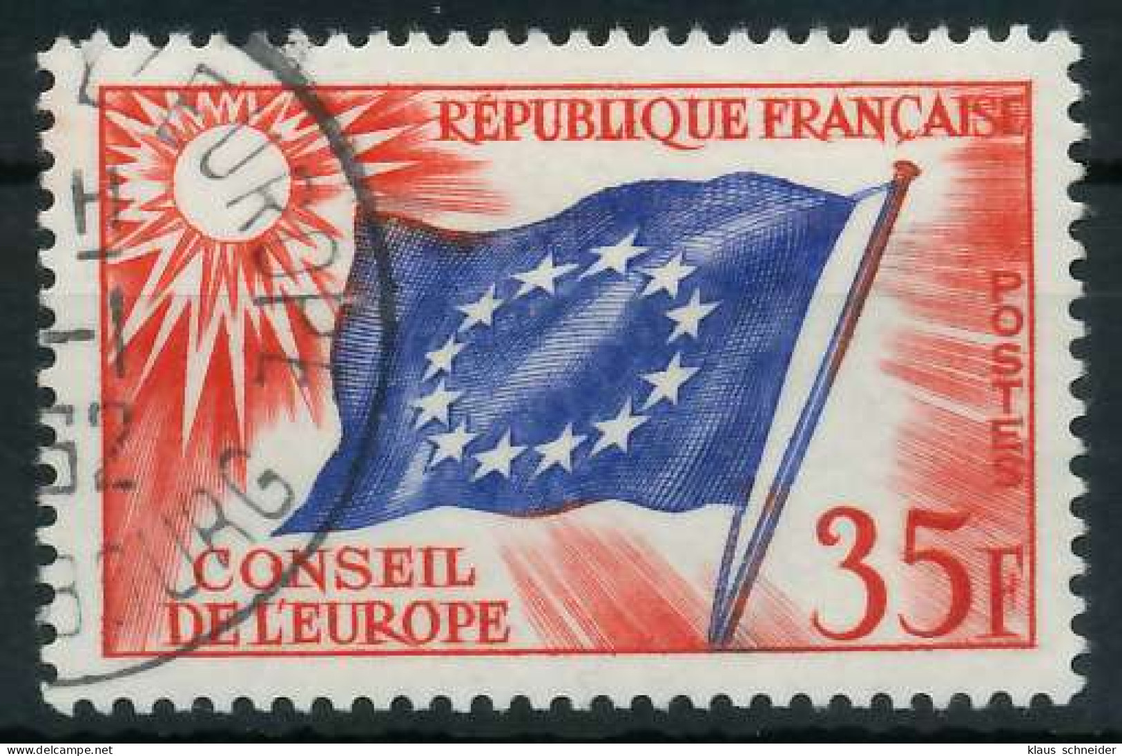 FRANKREICH DIENSTMARKEN EUROPARAT Nr 5 Gestempelt X05B216 - Used