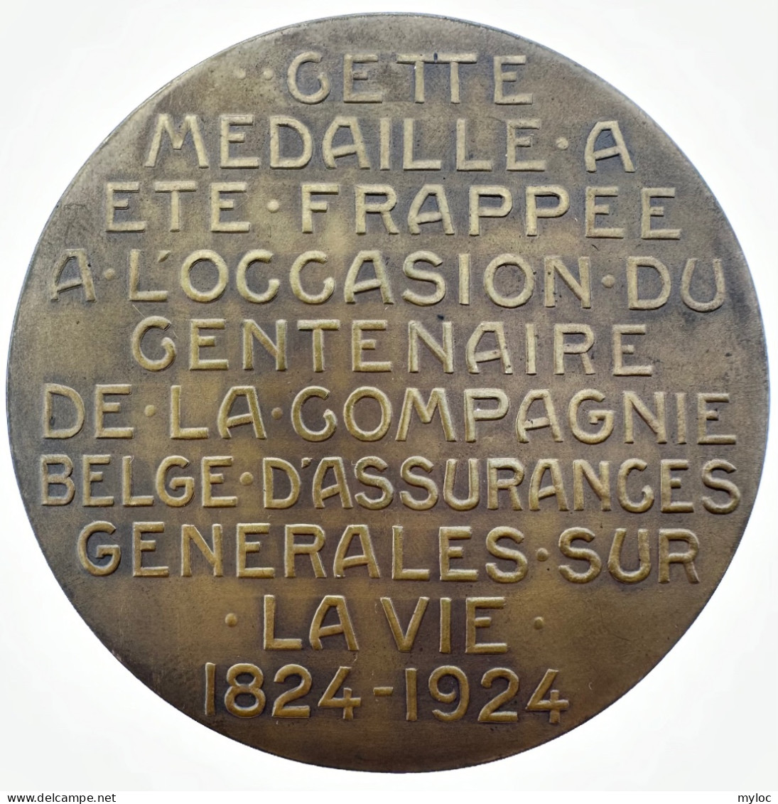 Médaille Bronze. Médaille Frappée à L'occasion Du Centenaire De La Compagnie Des Assurances Générales. A. Devreese - Professionals / Firms