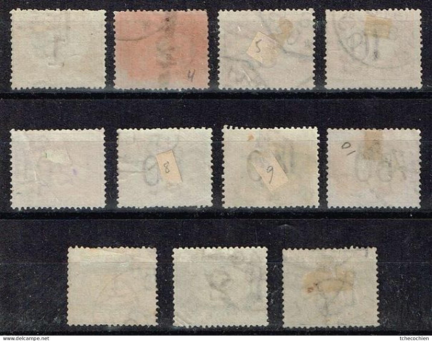 Italie - 1870 - Y&T - Taxe 11 Timbres Oblitérés Entre Les N° 3 Et 17 - Portomarken