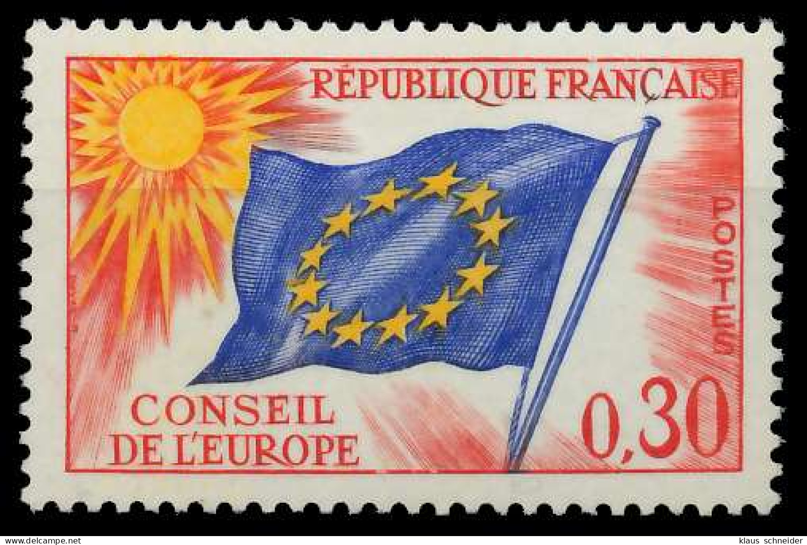 FRANKREICH DIENSTMARKEN EUROPARAT Nr 11 Postfrisch SADFB46 - Mint/Hinged