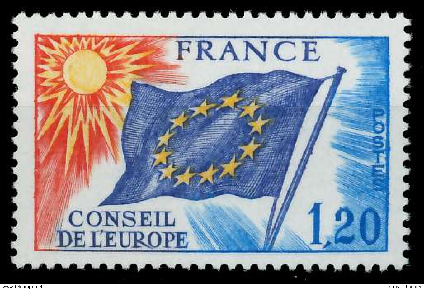 FRANKREICH DIENSTMARKEN EUROPARAT Nr 18 Postfrisch SADFC56 - Mint/Hinged