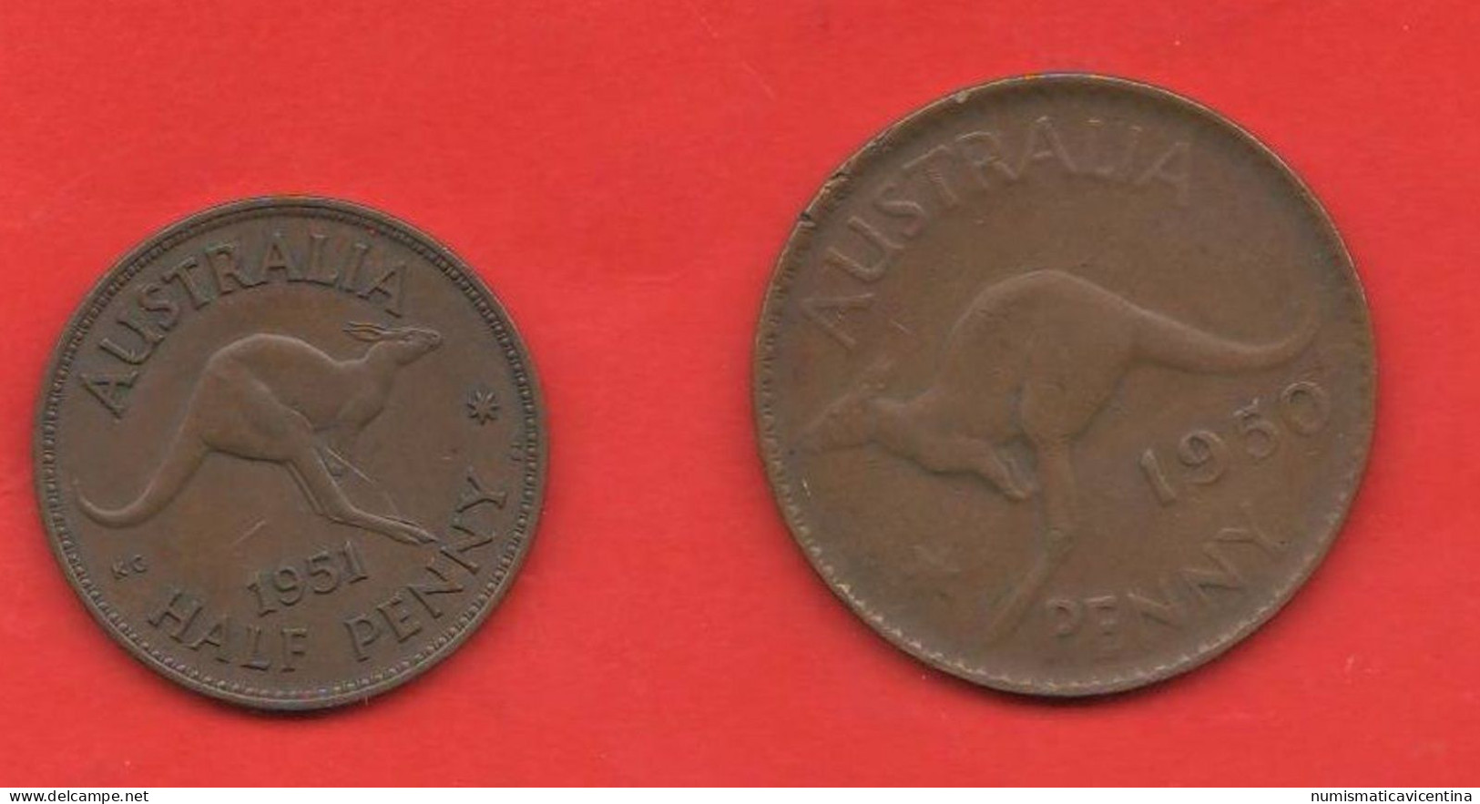 Australia 1 + 1/2 Penny Australie King Georgius VI° Bronze Coin - Penny