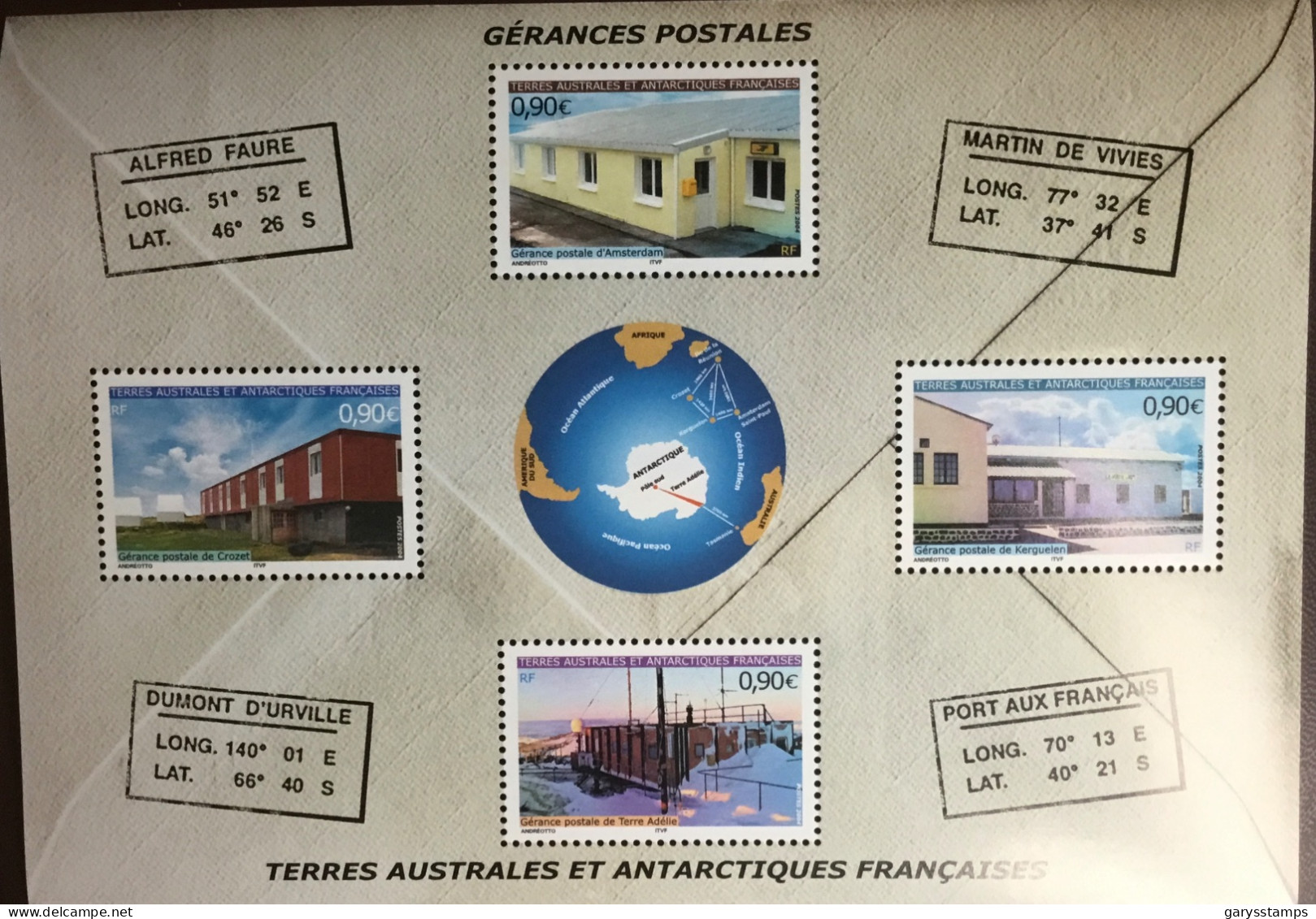 French Antarctic Territory TAAF 2004 Postal Buildings Sheetlet MNH - Nuevos