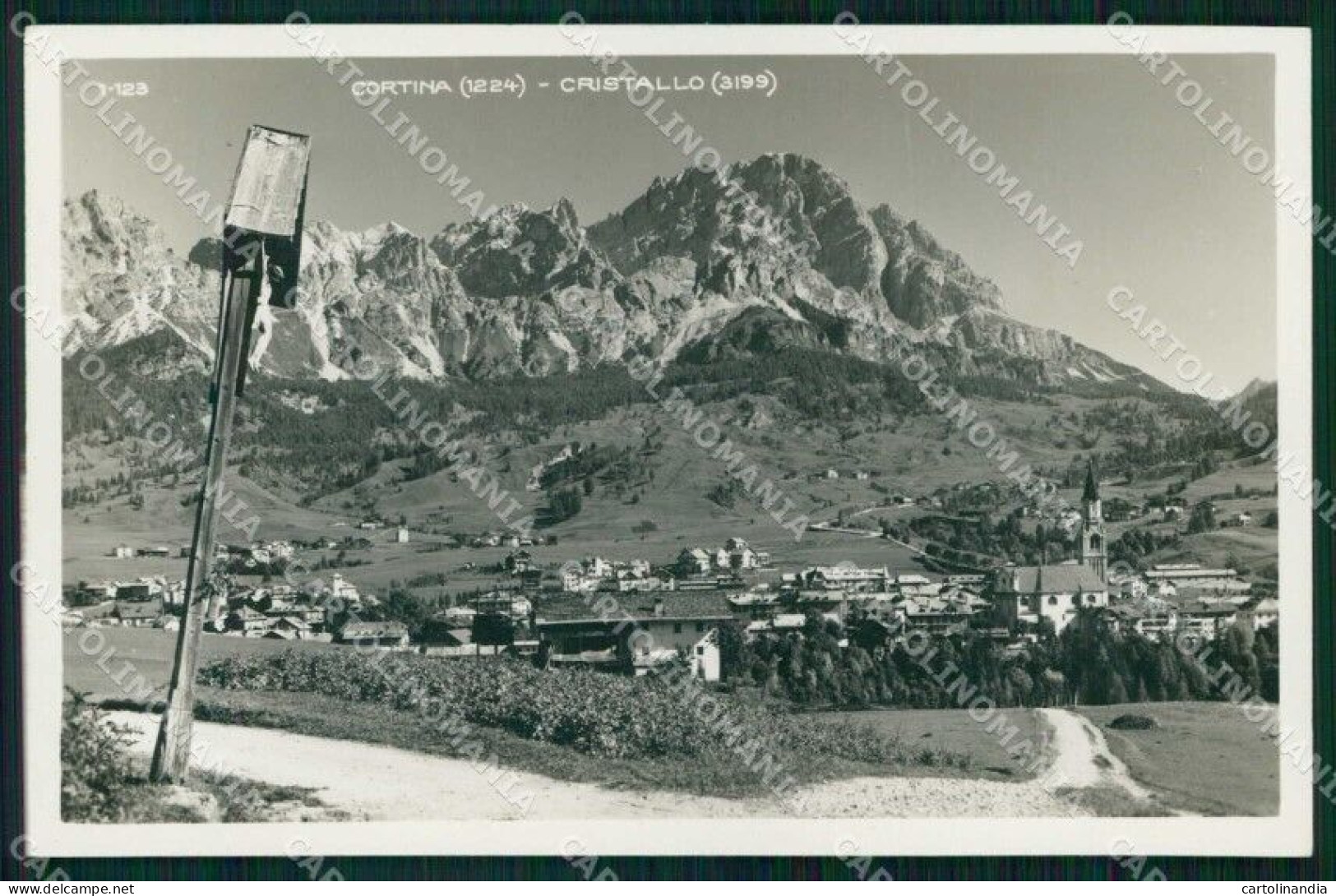 Belluno Cortina D'Ampezzo Monte Cristallo Foto Cartolina RT2732 - Belluno