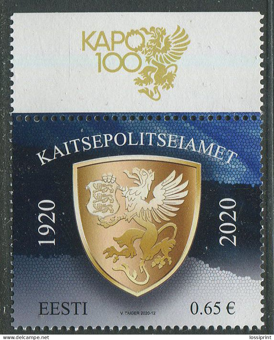 Estonia:Unused Stamp Estonian Defence Police Office 100 Years, 2020, MNH - Estonie