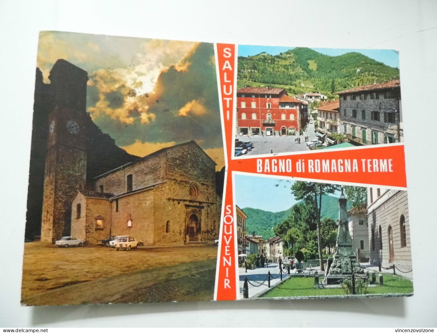 Cartolina Viaggiata "Saluti Souvenir Da BAGNI DI ROMAGNA TERME" Vedutine  1968 - Forlì