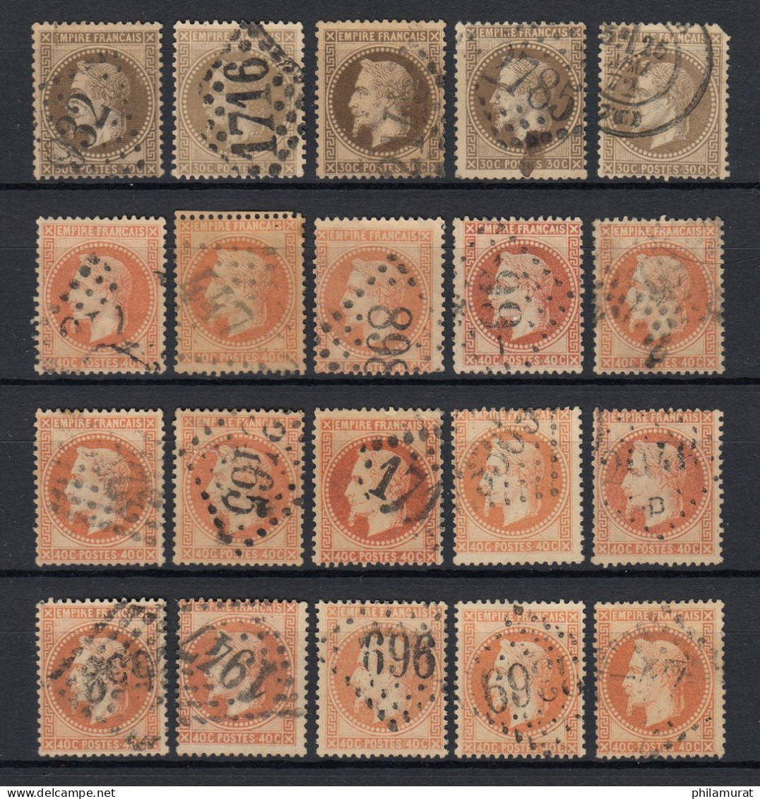 France N°30 Et 31, Laurés 30c Brun Et 40c Orange, COTE +500€ - Tous états - 1863-1870 Napoléon III Con Laureles