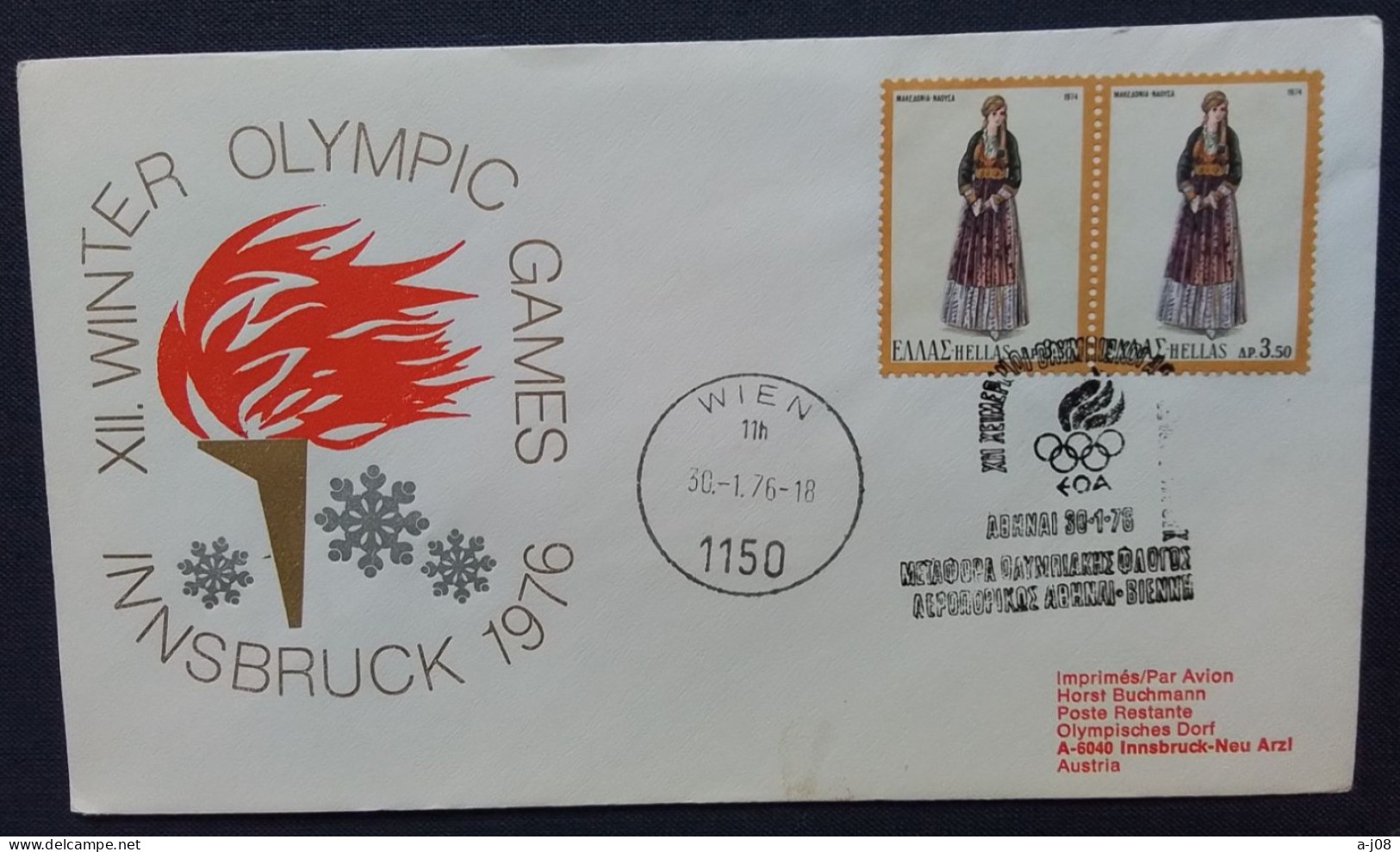 GRECE En L'honneur1976 De La Flamme Olympique En 1976 - Autres & Non Classés