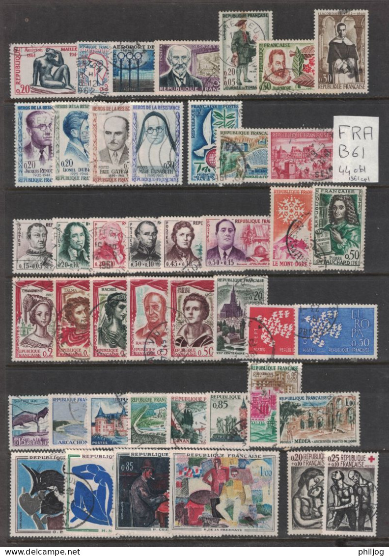 France - Année Complète Oblitérée 1961 - Oblitéré - Yvert 1281-1324 - Complete Used Year 1961 - 1960-1969