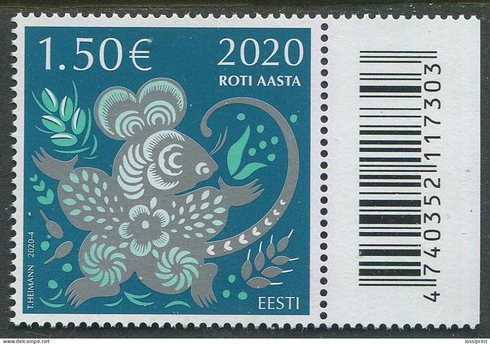 Estonia:Unused Stamp Chinese Rat Year, 2020, MNH - Estland
