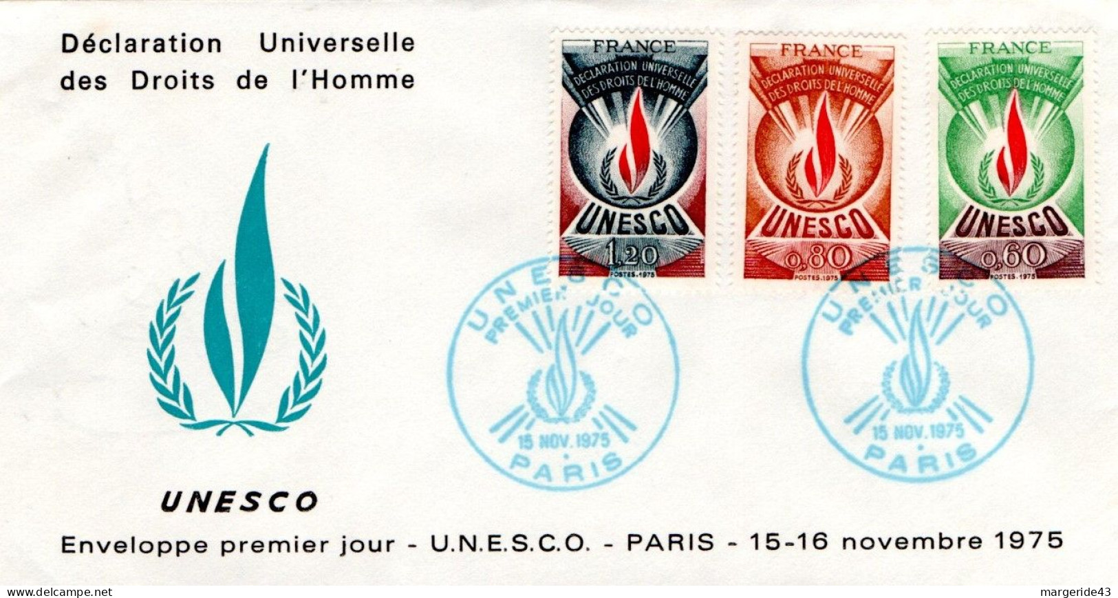 FDC 1975 UNESCO - 1970-1979