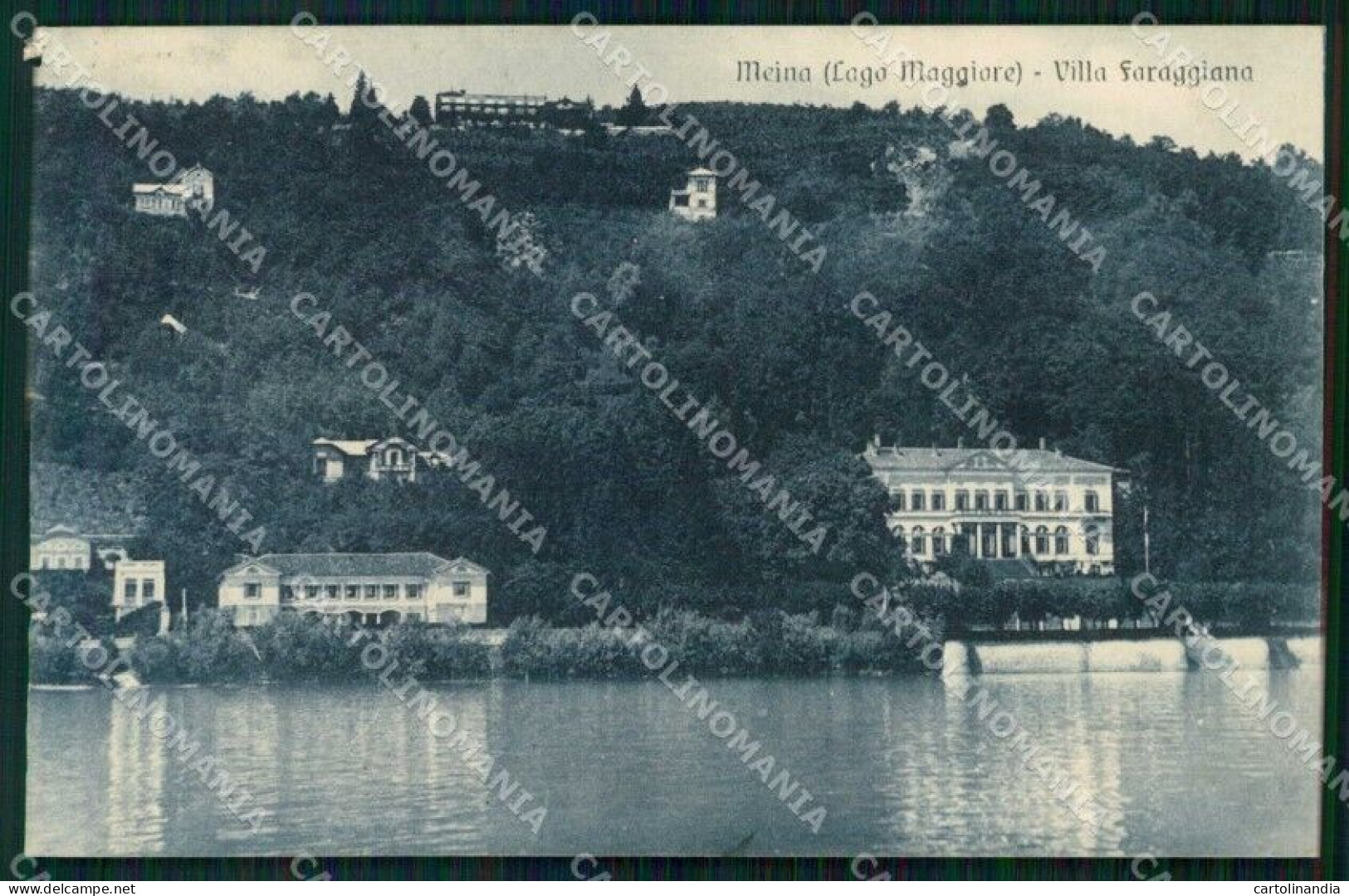 Novara Meina Lago Maggiore Villa Faraggiana ABRASA Cartolina RT3182 - Novara