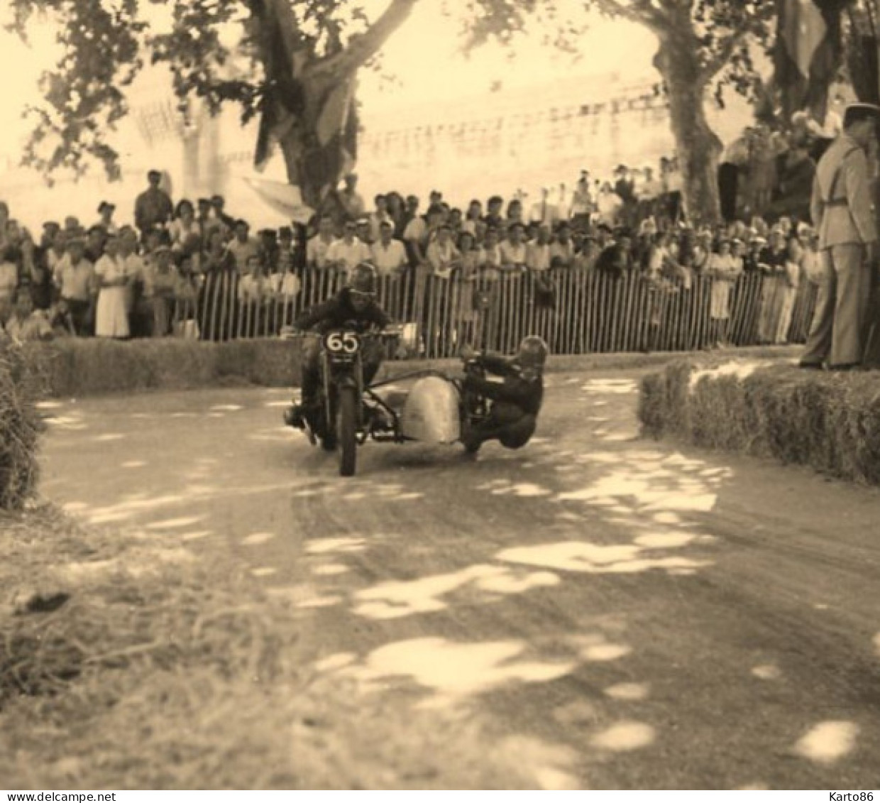 Moto Ancienne De Marque Modèle Type ? Side Car * Motos Motocyclette Transport Sidecar * Photo Ancienne 24x18cm - Motorfietsen