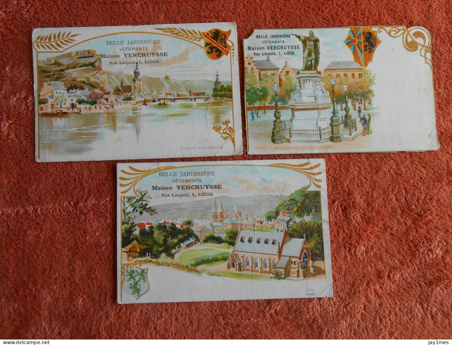 9 Publicités De Commerce Sur Carte Postale Fantaisie Coloriée - Lüttich