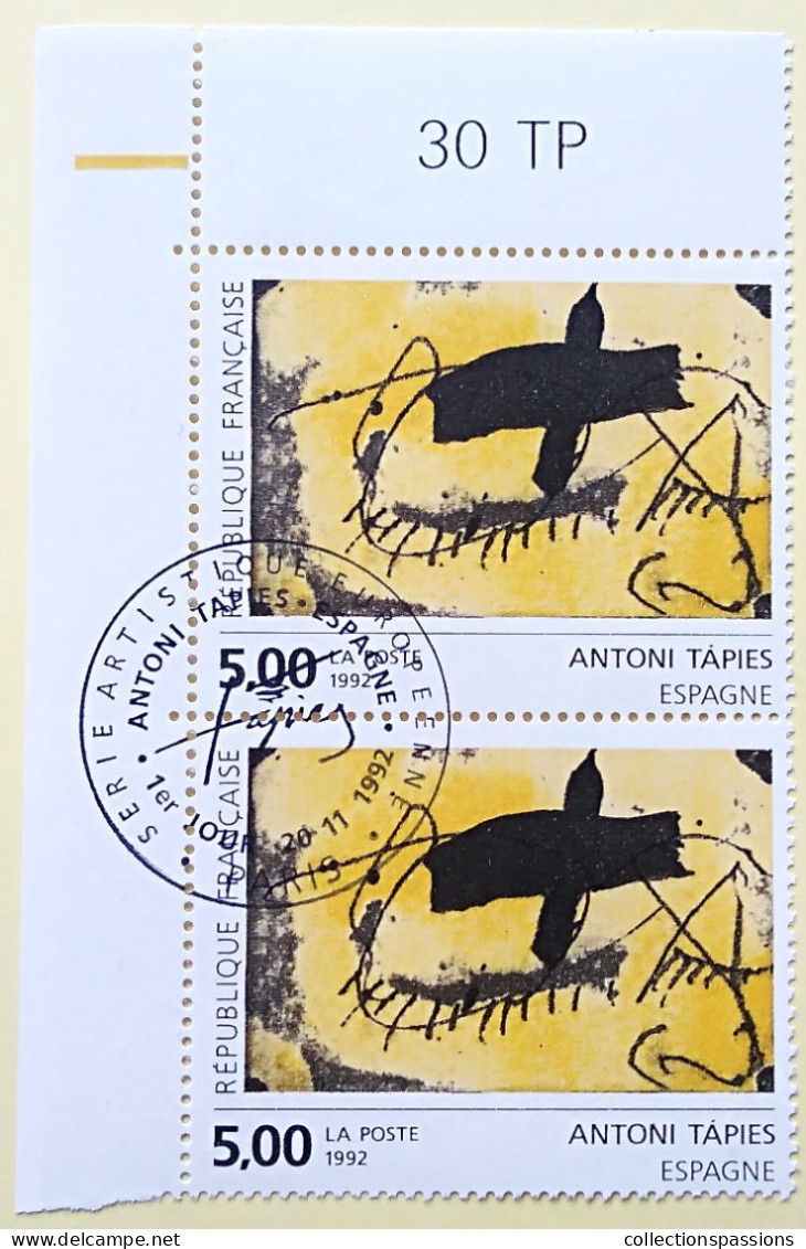 - N° 2782. Paire En Coin De Feuille. Art Contemporain. Oblitéré Premier Jour - - Used Stamps