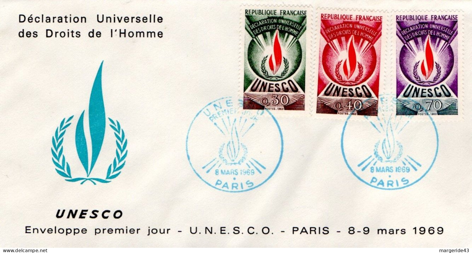 FDC 1969 UNESCO - 1960-1969