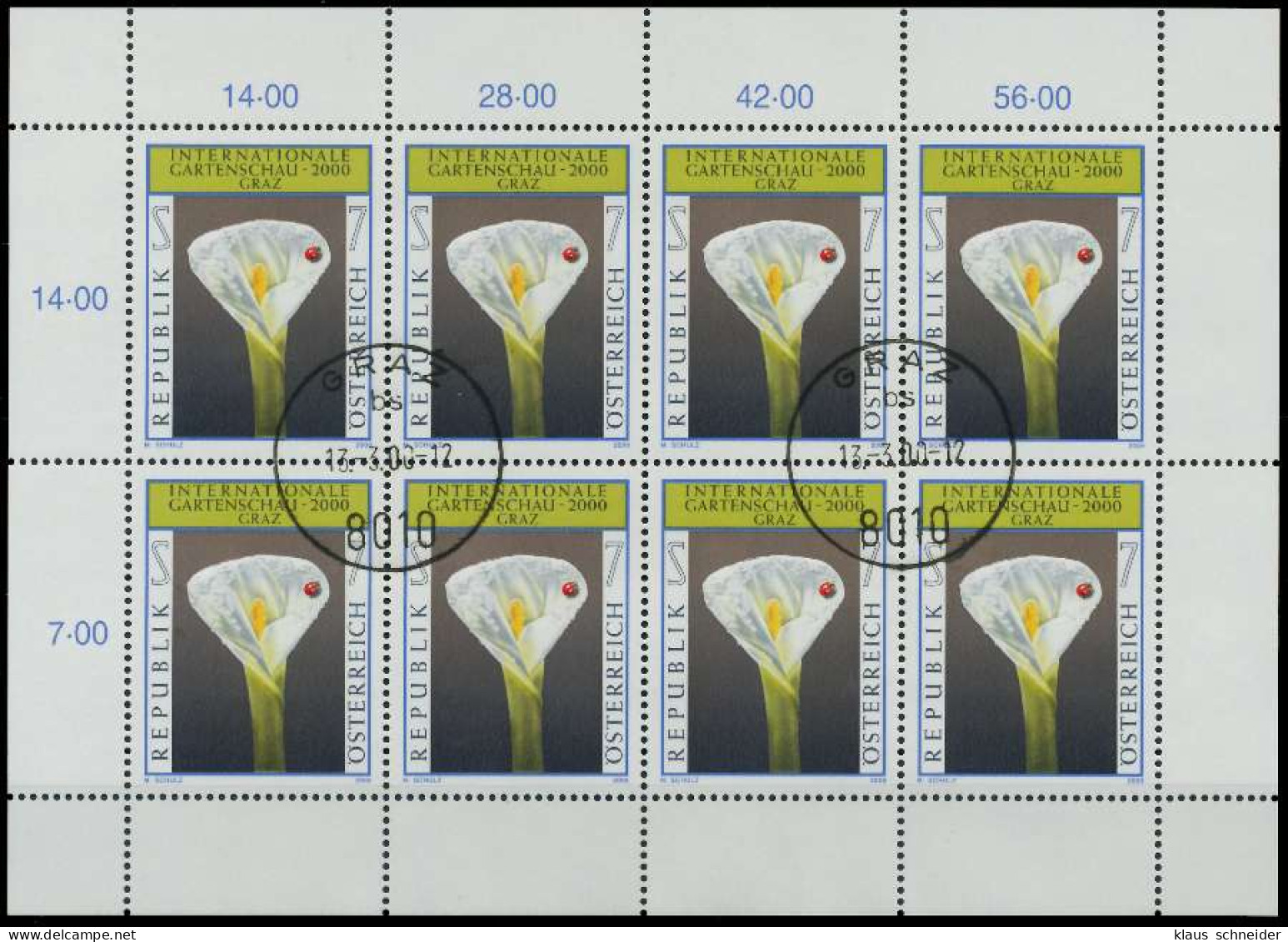 ÖSTERREICH BLOCK KLEINBOGEN Nr 2305 Zentrisch Gestempelt KLE X236FFE - Blocks & Sheetlets & Panes