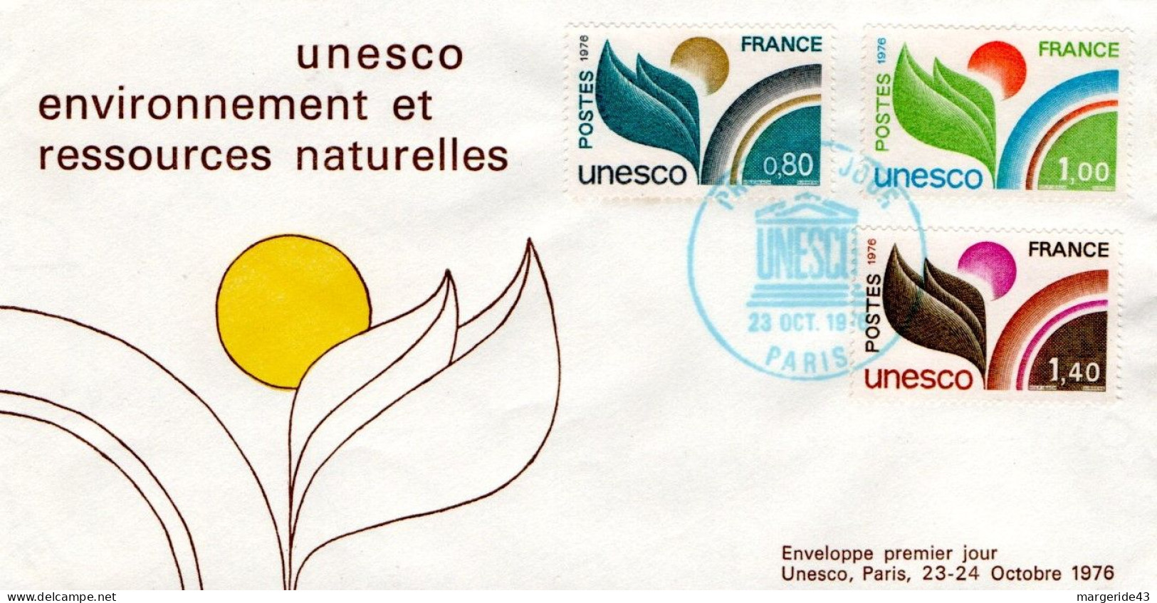 FDC 1976 UNESCO - 1970-1979