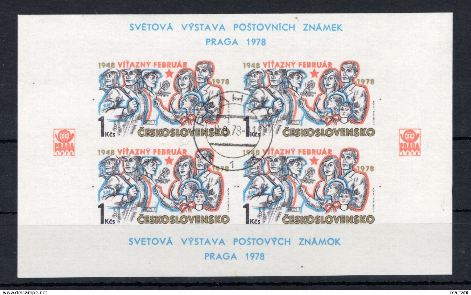 1978 CECOSLOVACCHIA BF Praga 1978 USATO - Blocks & Sheetlets