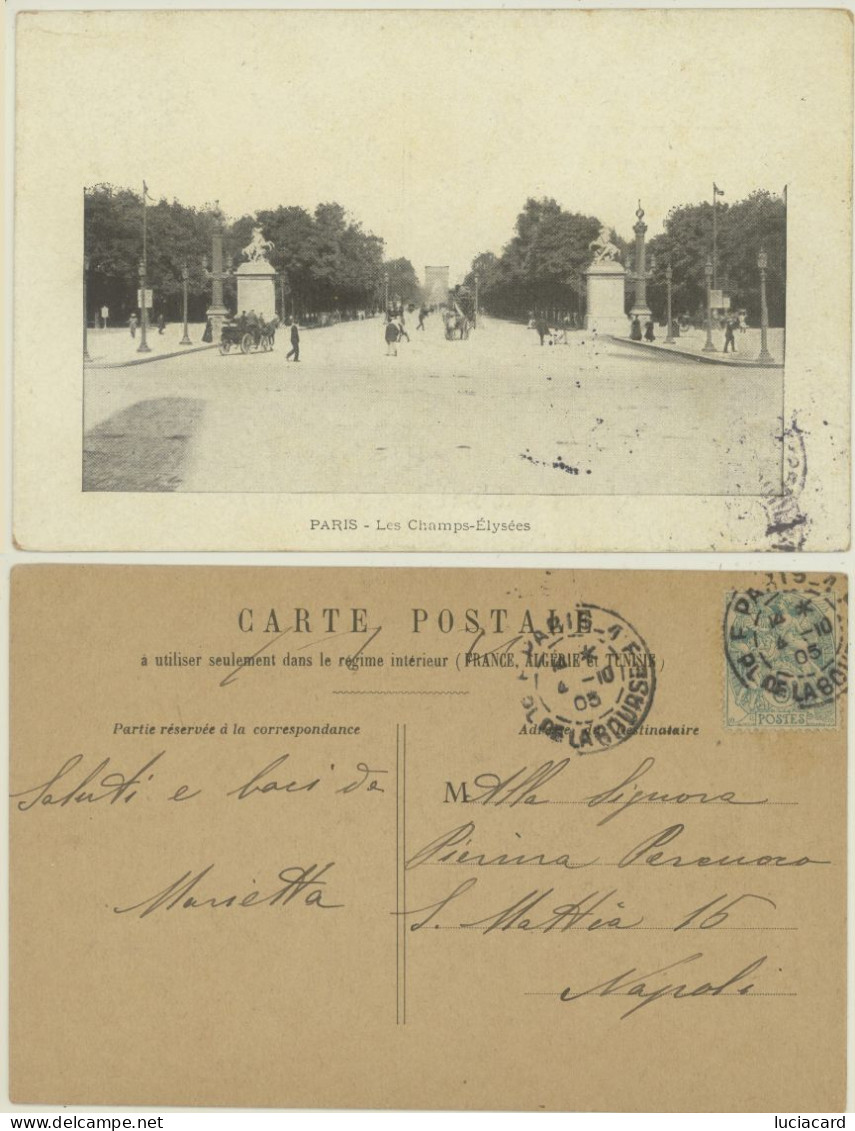 PARIS -LES CHAMPS-ELYSEES 1905 - Champs-Elysées