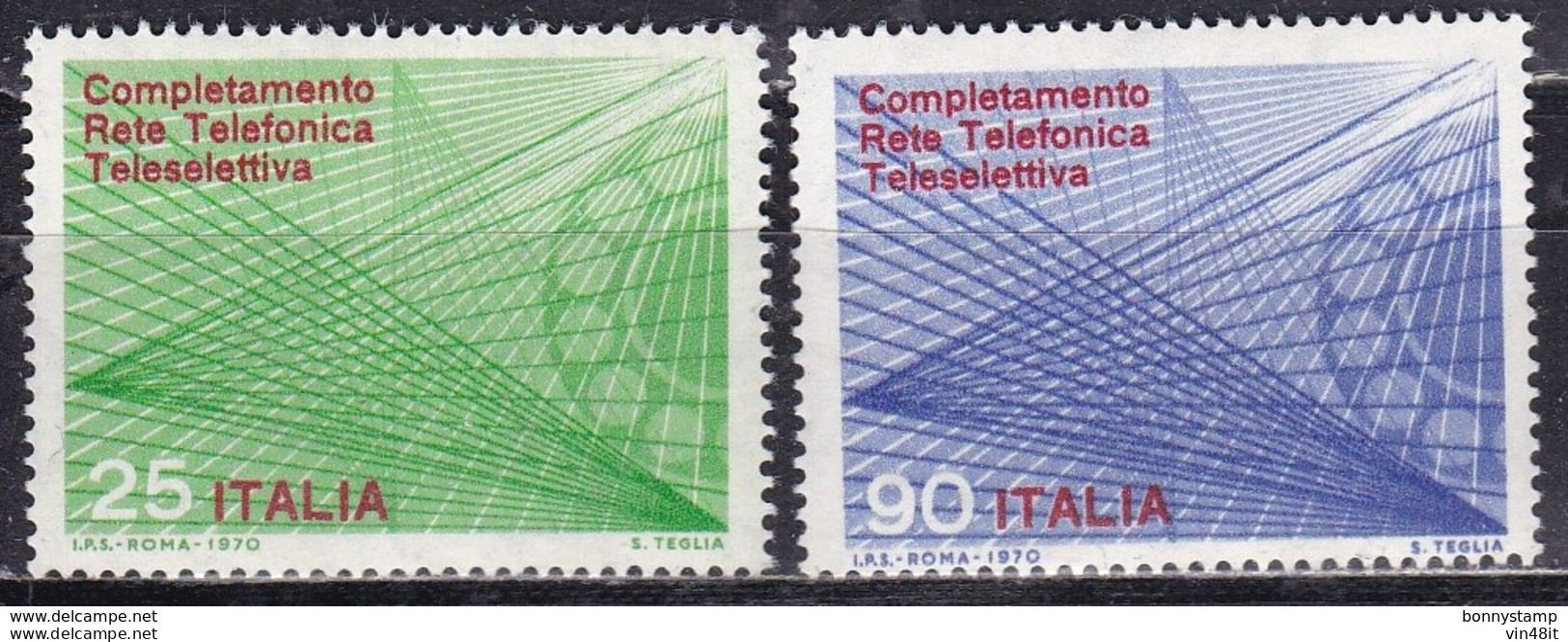 1970 - ITALIA REPUBBLICA - TELESELEZIONE TELEFONICA    -  SERIE COMPLETA - 2 VALORI   - NUOVO - 1961-70: Nieuw/plakker