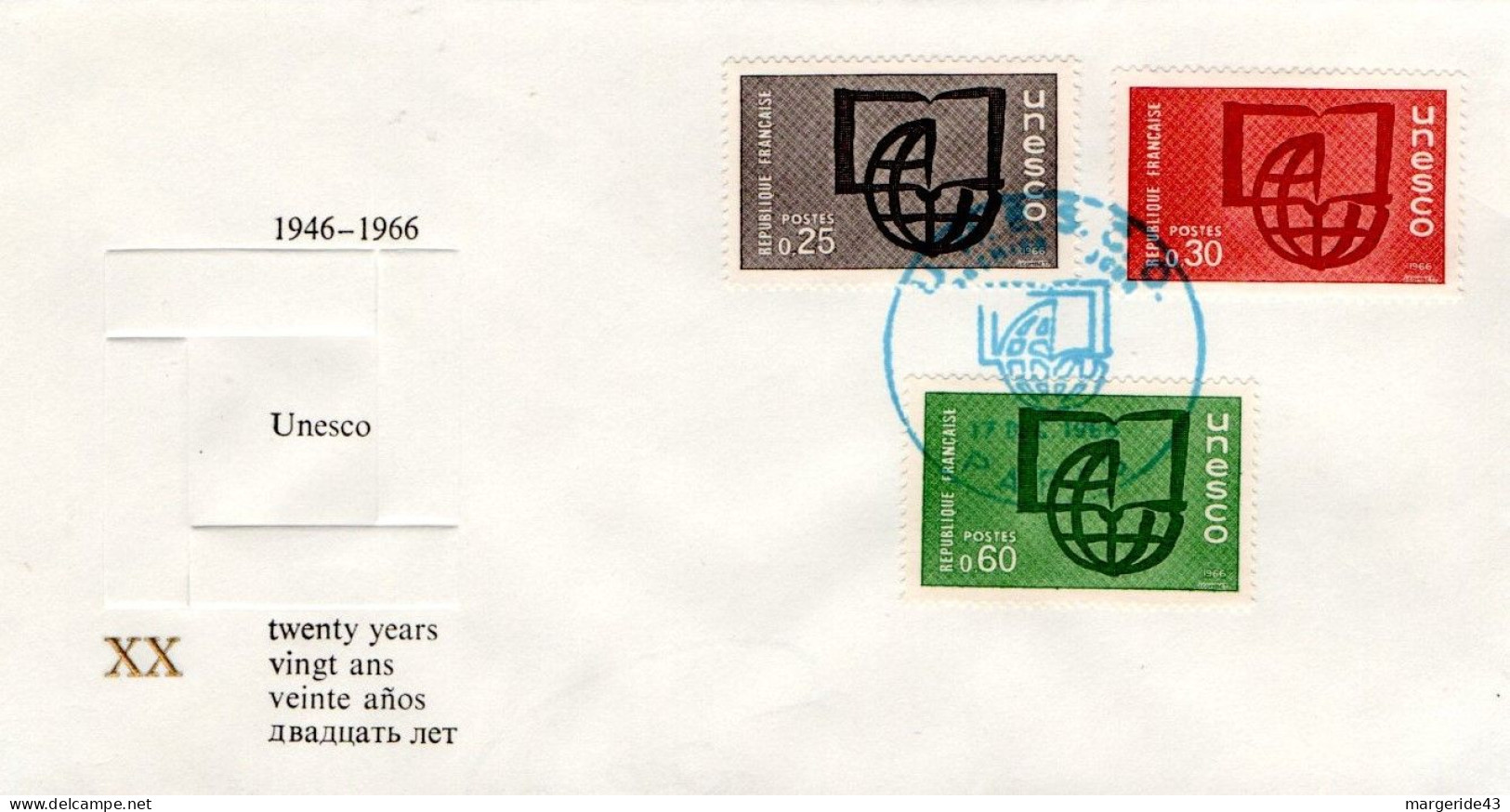 FDC 1966 UNESCO - 1960-1969