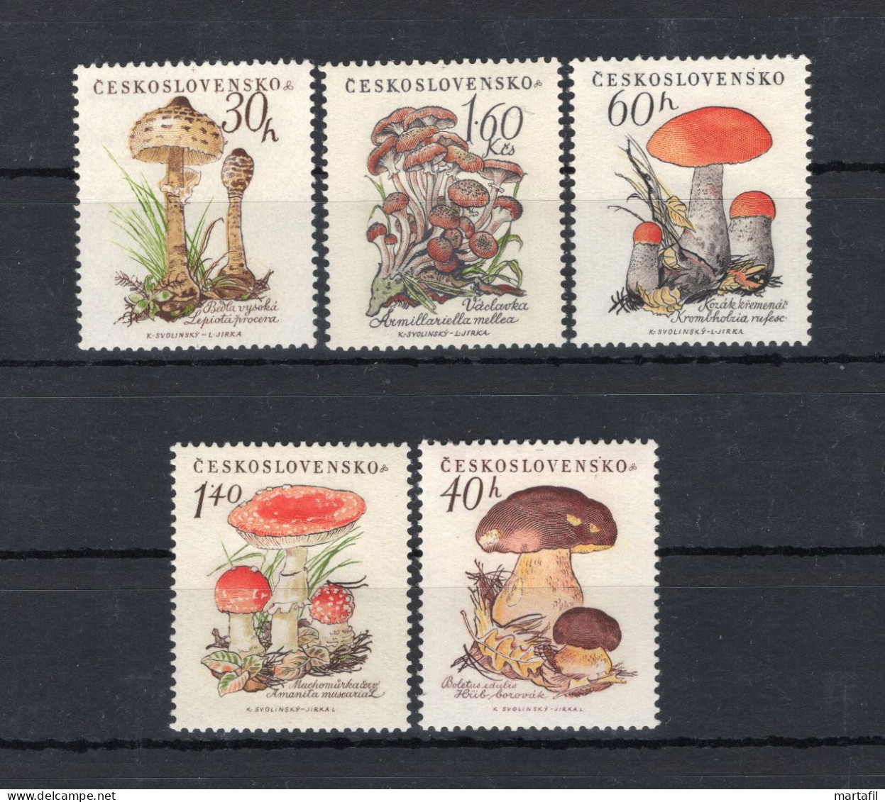 1958 CECOSLOVACCHIA SET MNH ** Funghi, Natura - Nuovi