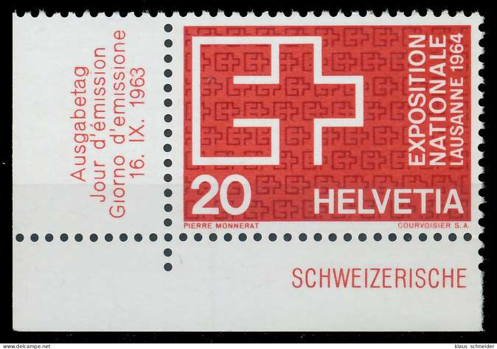 SCHWEIZ 1963 Nr 783 Postfrisch ECKE-ULI X696CD6 - Unused Stamps