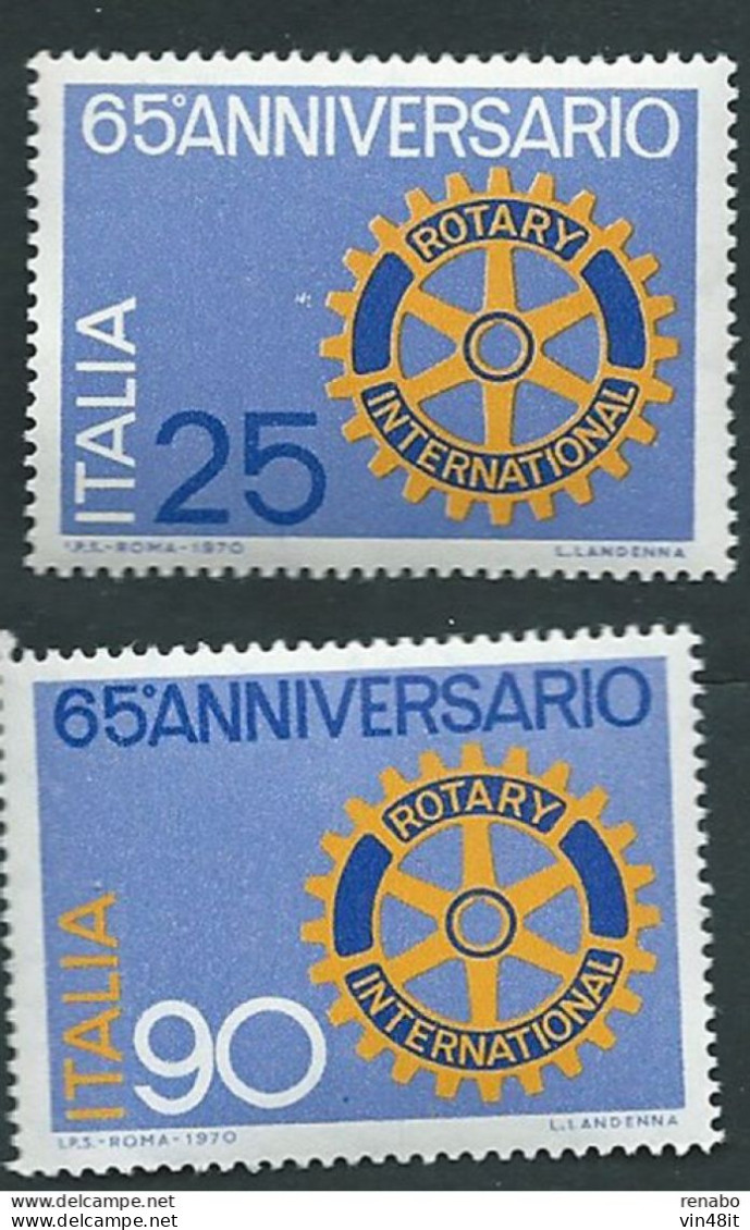 1970 - ITALIA REPUBBLICA -  ANNIVERSARIO ROTARY CLUB   -  SERIE COMPLETA  - 2 VALORI   - NUOVO - 1961-70: Ungebraucht