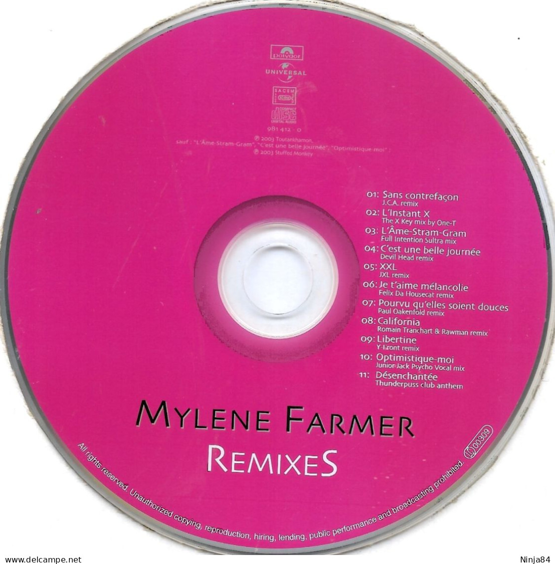 CD Mylène Farmer " RemixeS " Europe - Andere - Franstalig