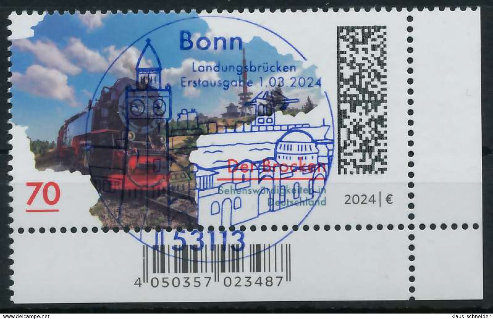 BRD BUND 2024 Nr 3817 ESST Zentrisch Gestempelt ECKE-URE X742CBA - Used Stamps