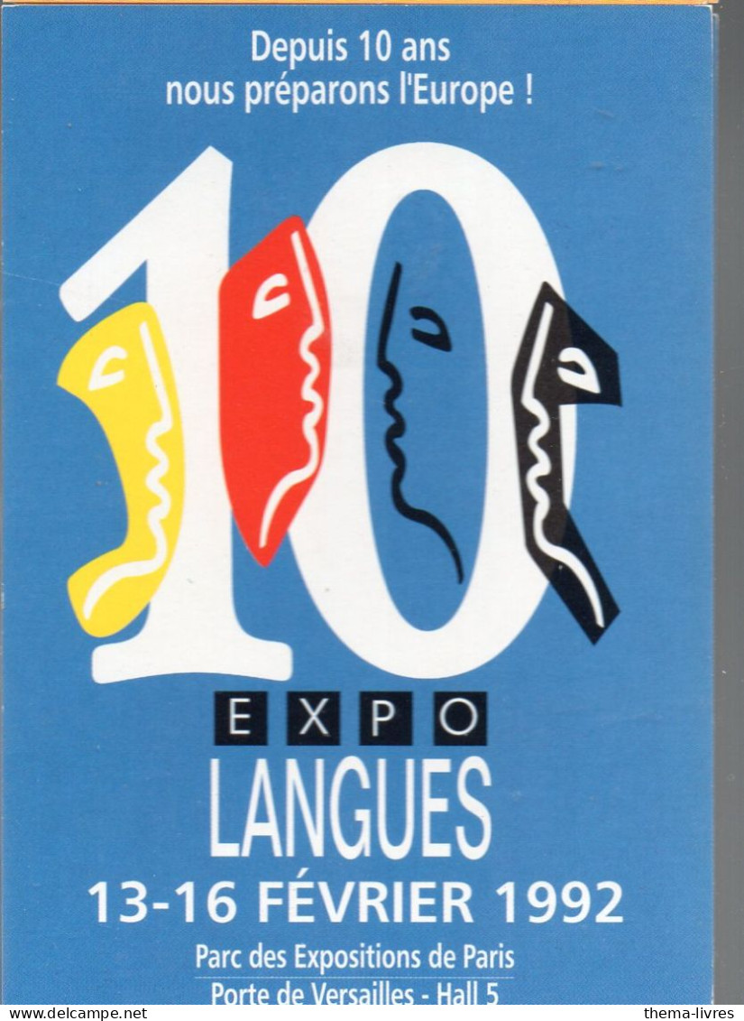 Paris :CARTE-COM Publicitaire   10e   EXPO LANGUES Fevrier 1992   (PPP47131) - Advertising