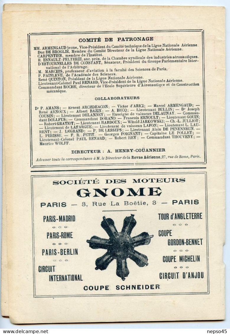 Revue Aérienne.Publie Bulletin Officiel De La Ligue Nationale Aérienne.Année 1913.avion. - Francés