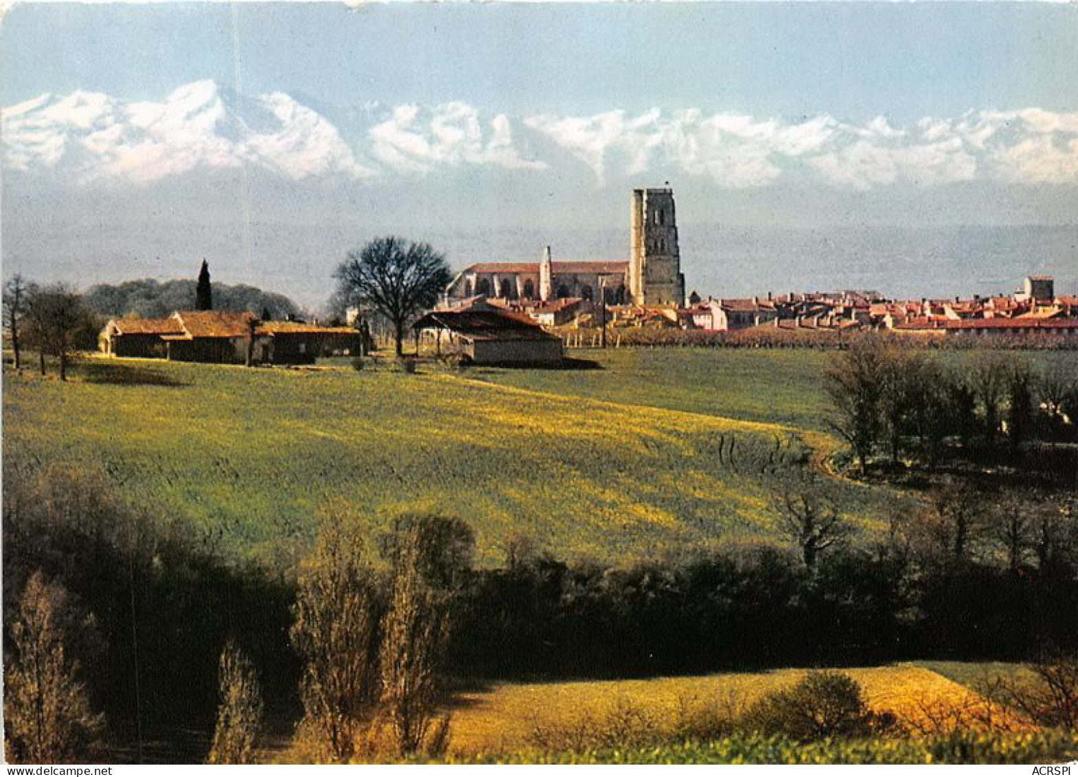 LECTOURE La Cathedrale Au Fond Les Pyrennees 19(scan Recto-verso) MA1681 - Lectoure