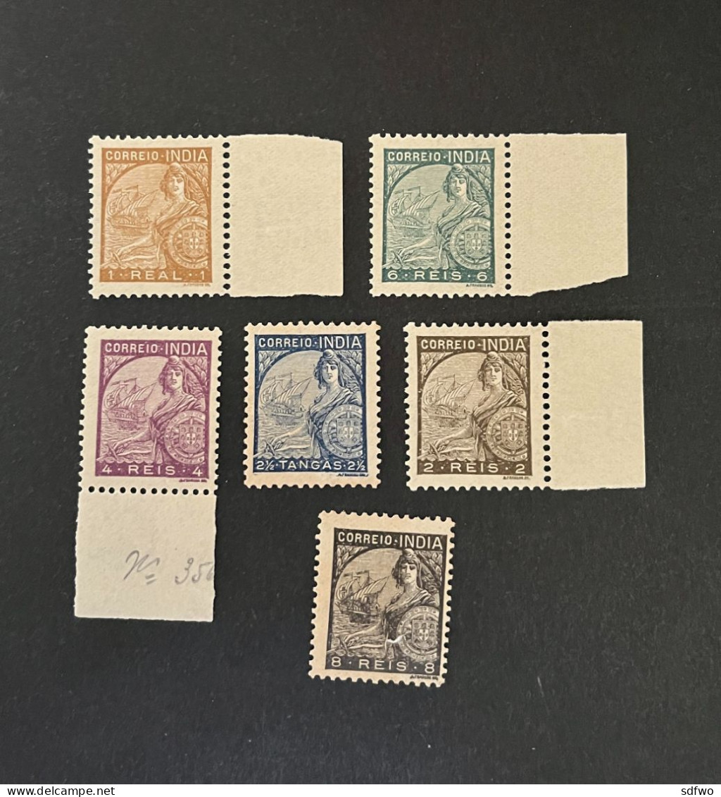 (T3) Portuguese India - 1933 Padroes Group Of 6 Stamps - MNH - Portugees-Indië