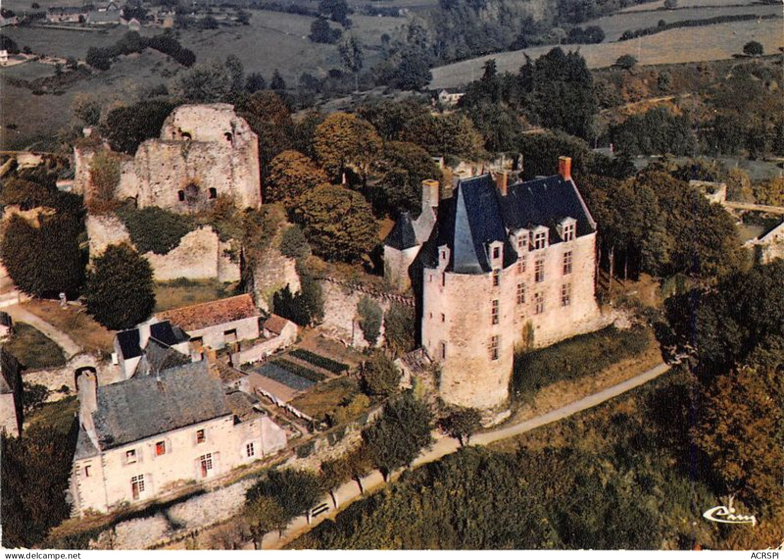 STE SUZANNE Vue Aerienne Le Vieux Chateau 24(scan Recto-verso) MA1699 - Sainte Suzanne