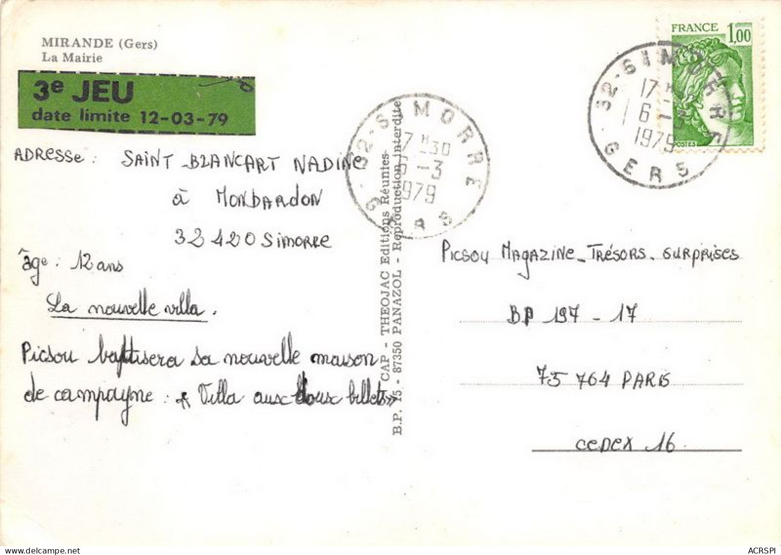 MIRANDE La Mairie 6(scan Recto-verso) MA1697 - Mirande