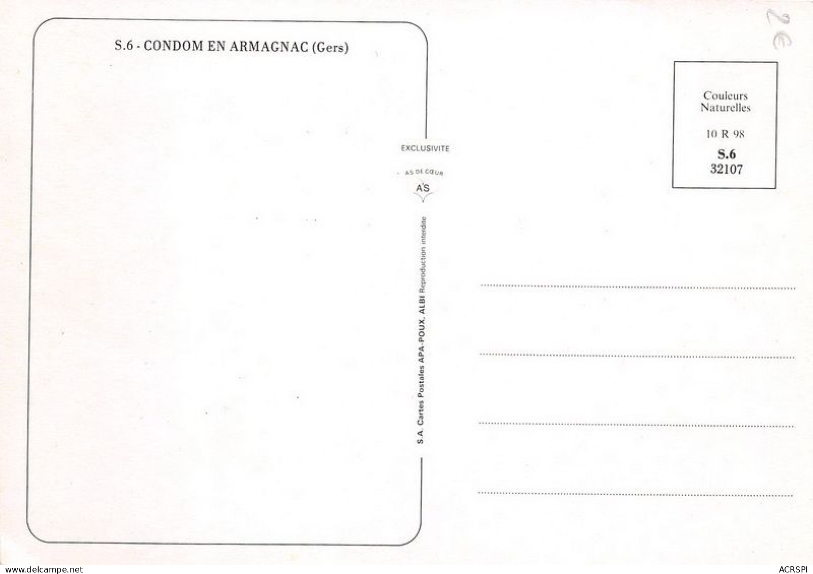 CONDOM EN ARMAGNAC 16(scan Recto-verso) MA1695 - Condom