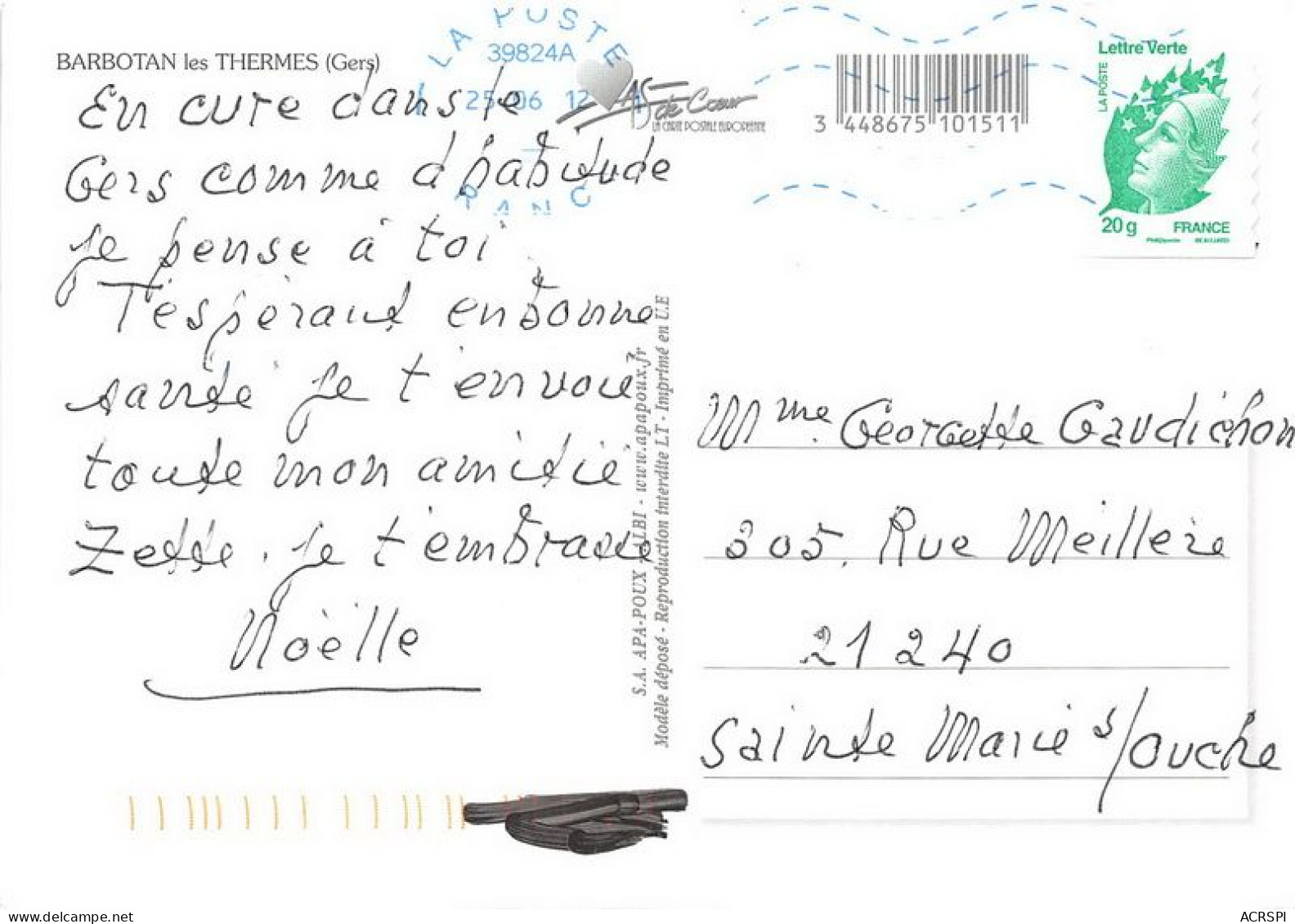 BARBOTAN LES THERMES 12(scan Recto-verso) MA1690 - Barbotan