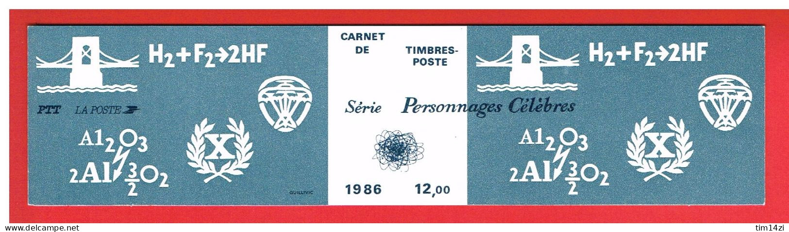 FRANCE - 1986 - CARNET COMMEMORATIF - BC2400A** NON PLIEE - Personnages Célèbres - PHYSICIENS  - Y & T - COTE : 6 Euros - Commemoratives