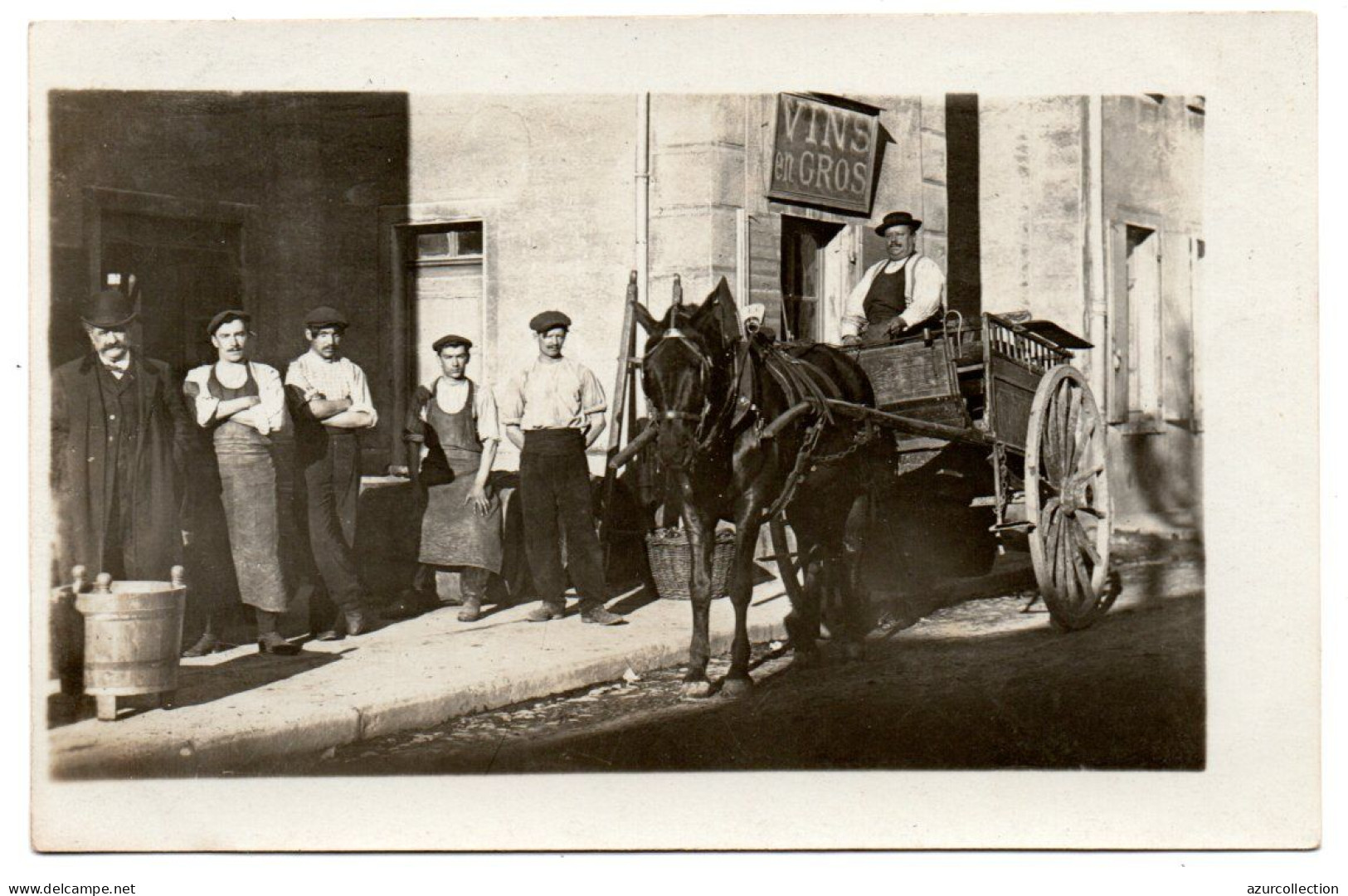 Vins En Gros. Charrette De Livraison. Carte Photo Animée Non Située. (Paris ?) - Händler