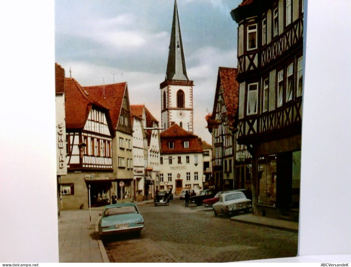 Lohr Am Main. Alte Ansichtskarte / Postkarte Farbig, Ungel. Ca 60 / 70ger Jahre ?. Hauptstraße. Fachwerkhäus - Other & Unclassified